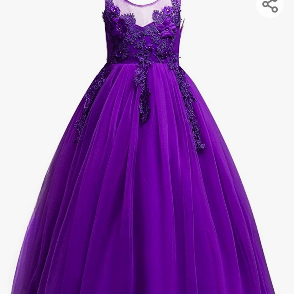 Little girls 5-6 Purple Flower Girl dress